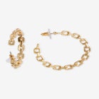 Chain Link Hoop Earrings image number null