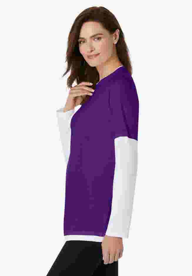 Layered-Look Crewneck Tee image number 2