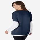 Layered-Look Crewneck Tee image number null