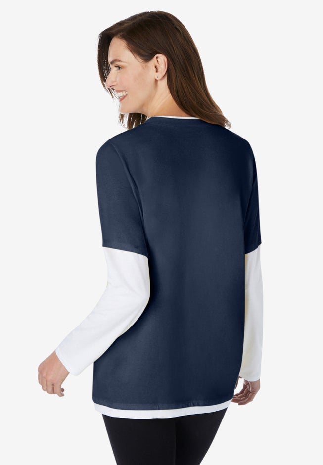 Layered-Look Crewneck Tee image number 1