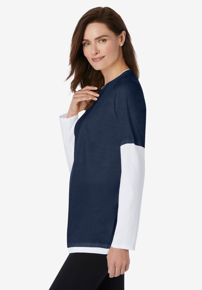 Layered-Look Crewneck Tee image number 2