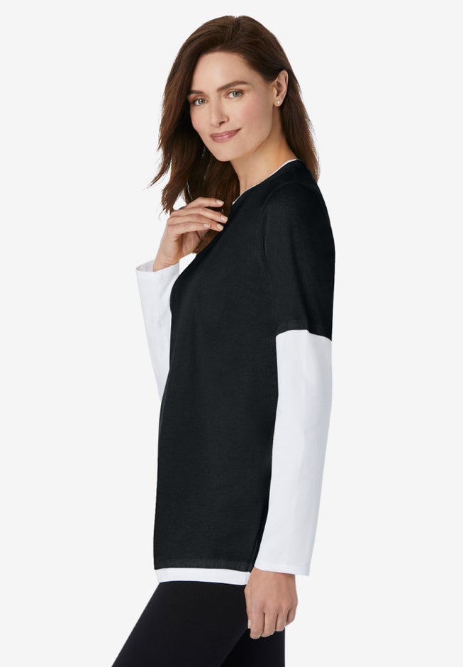 Layered-Look Crewneck Tee image number 2