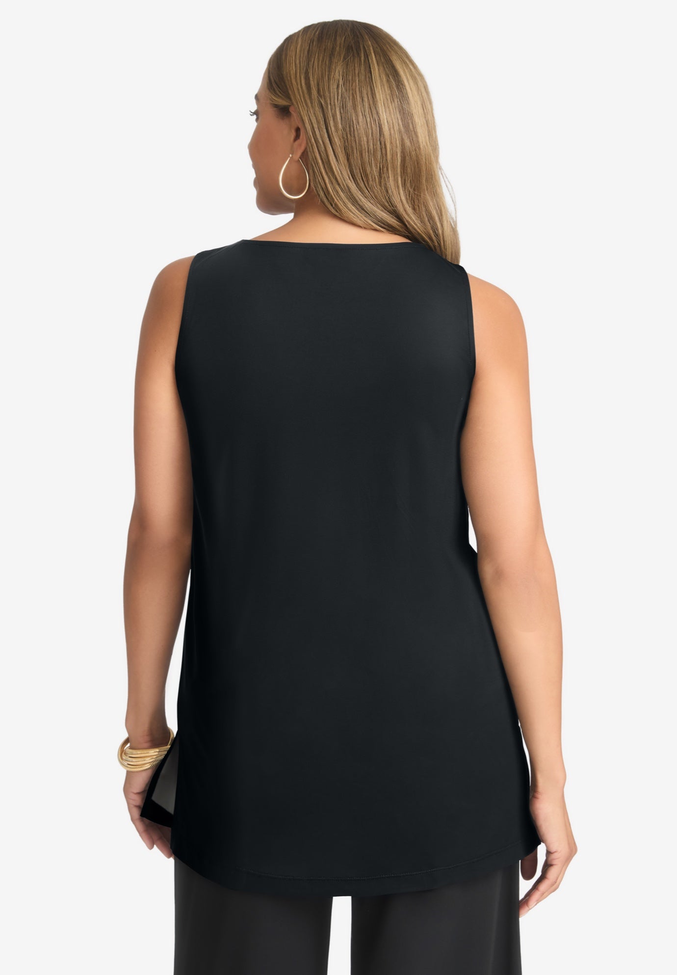 Stretch Knit Tunic Tank image number 2