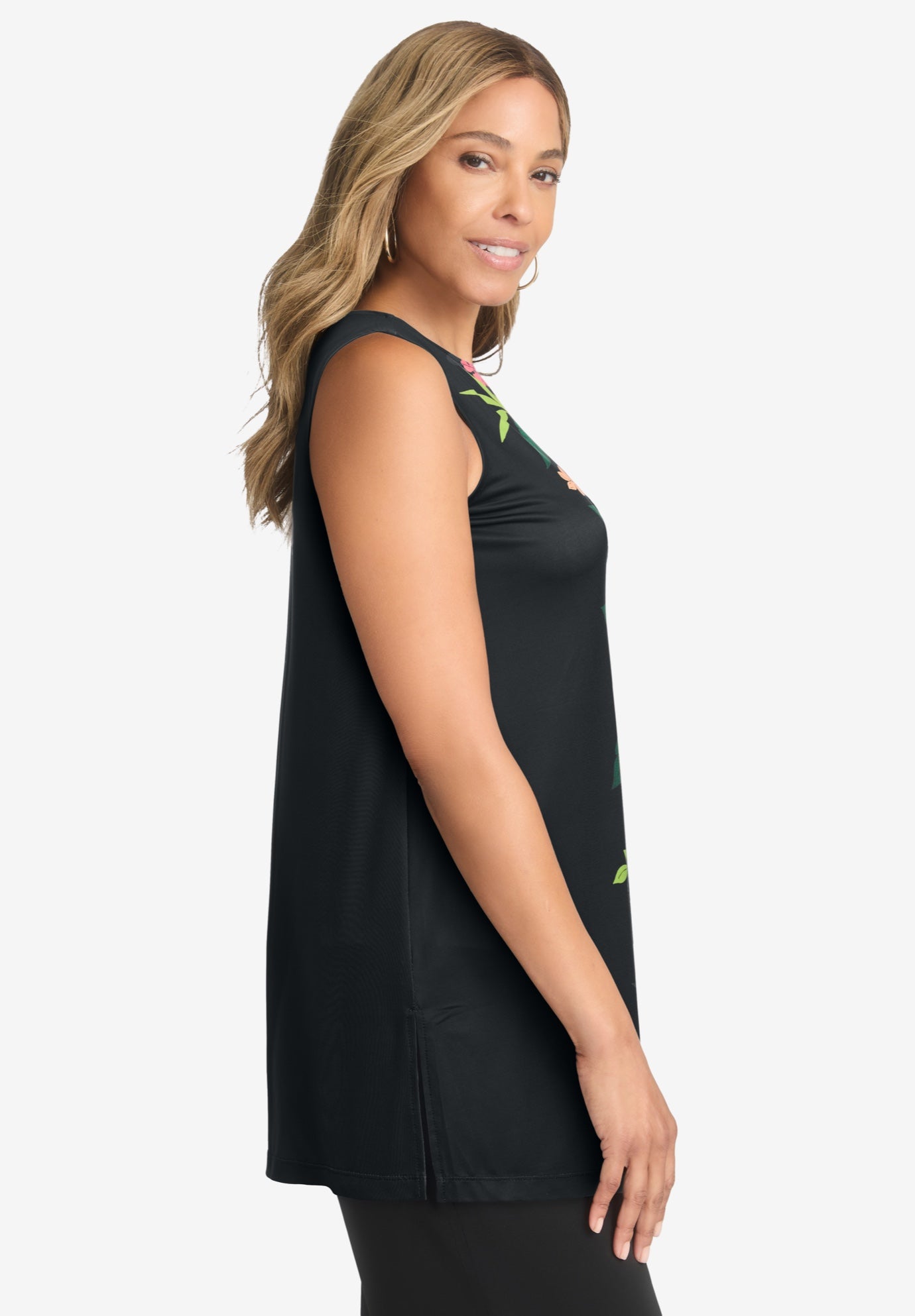 Stretch Knit Tunic Tank image number 1