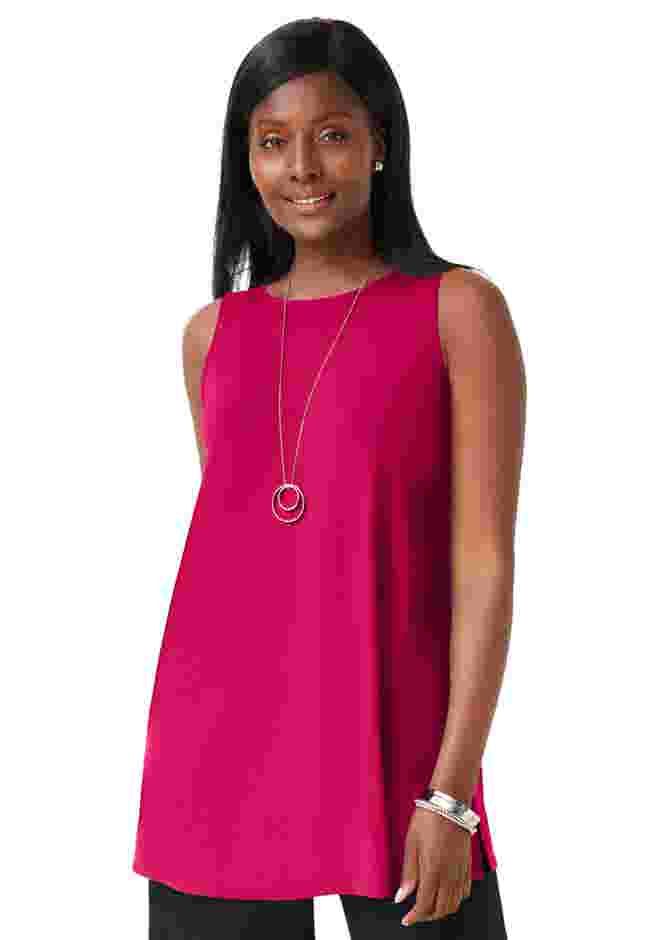 Stretch Knit Tunic Tank image number 0