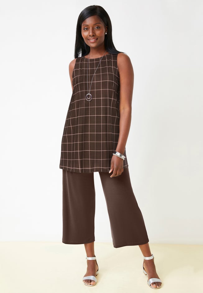 Stretch Knit Tunic Tank image number 0