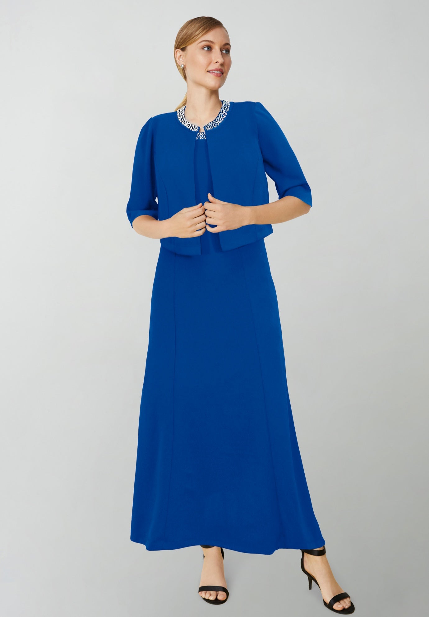 2-Piece Beaded Jacket Dress image number 0