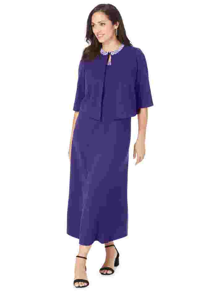 2-Piece Beaded Jacket Dress image number 0