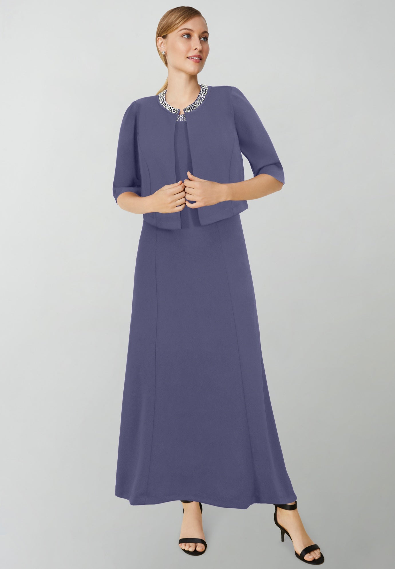 2-Piece Beaded Jacket Dress image number 0