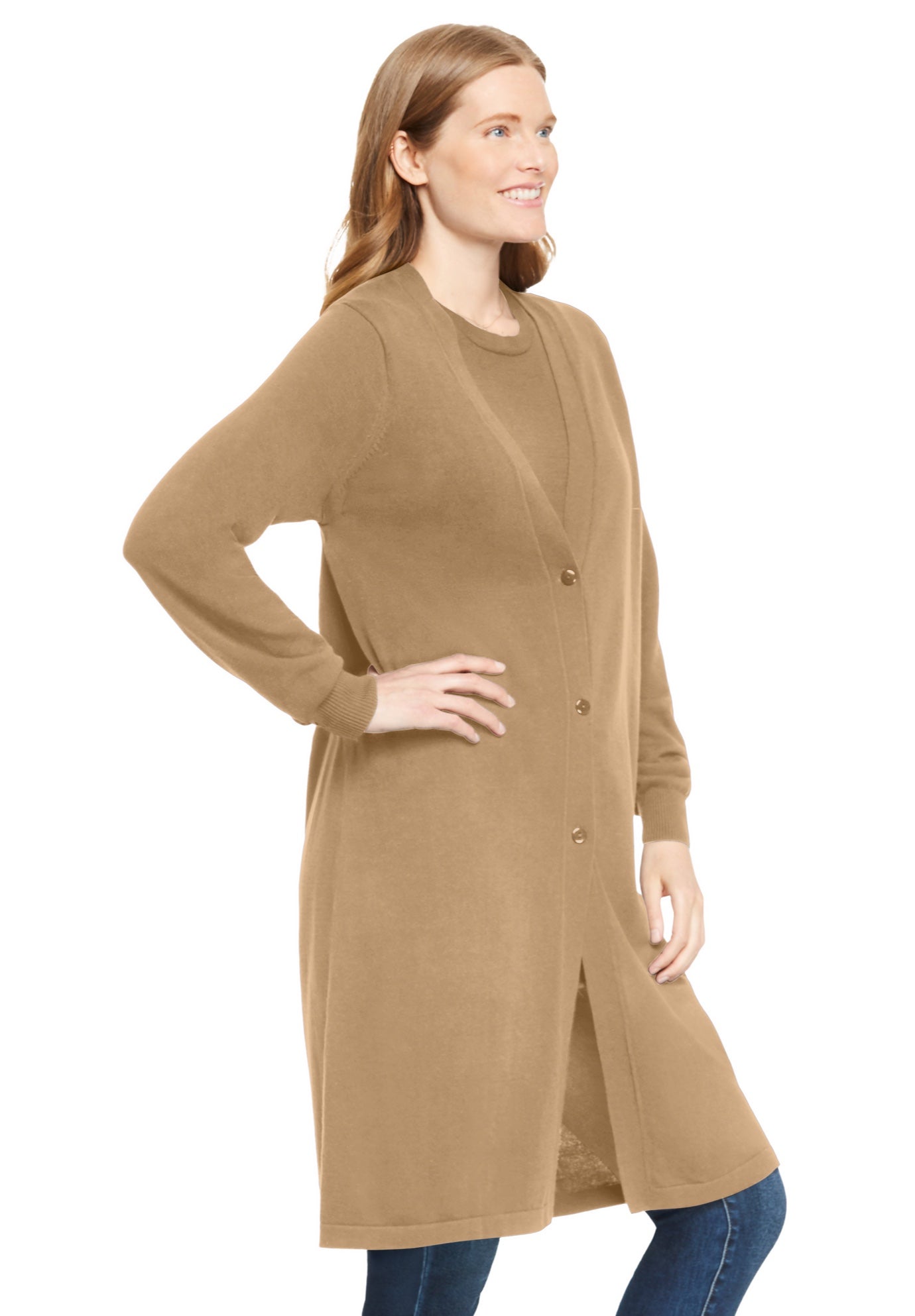 Perfect Cotton Duster Sweater image number 4