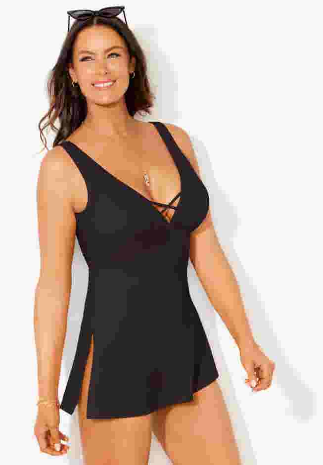 Asymmetrical Cut Out Swimdress image number 2