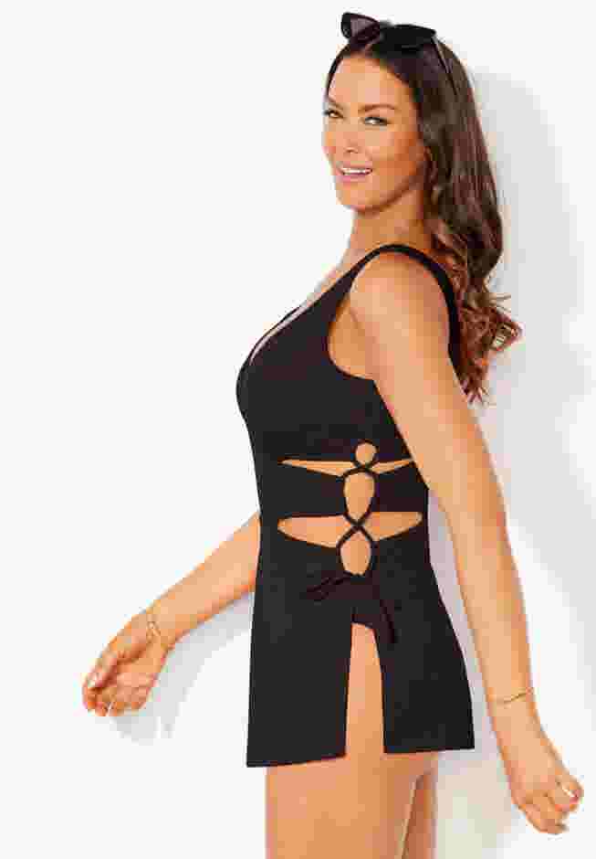 Asymmetrical Cut Out Swimdress image number 3