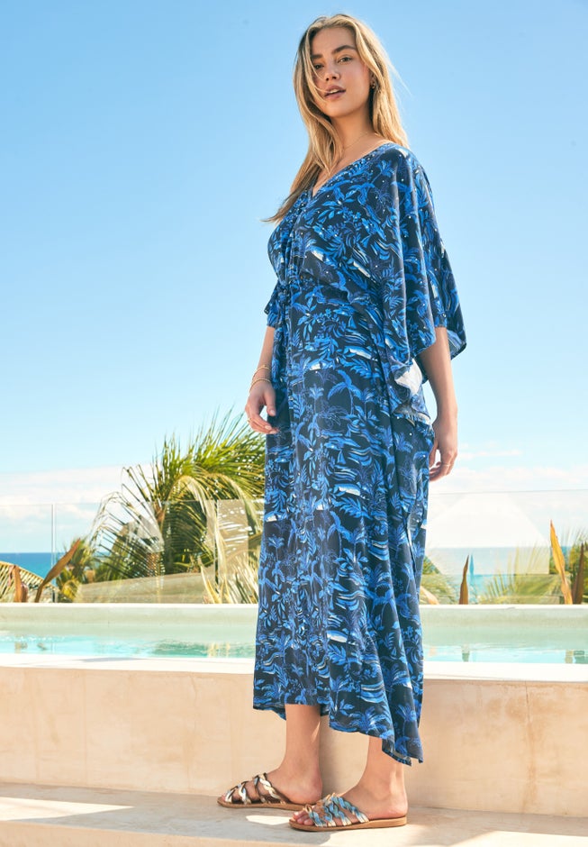 Ruched Caftan Cover Up image number 4