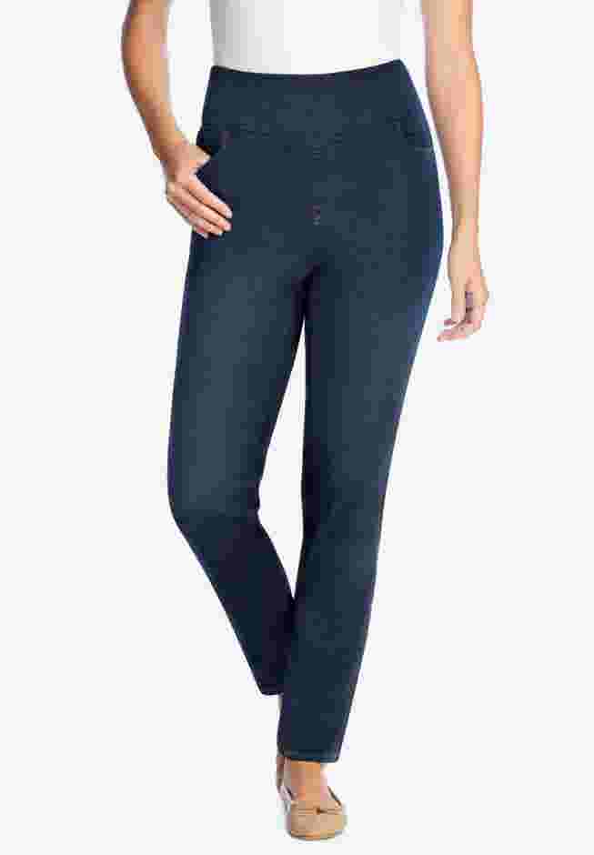 Flex-Fit Slim-Leg Pull-On Gap-Free Stretch-Denim Jeans image number 0