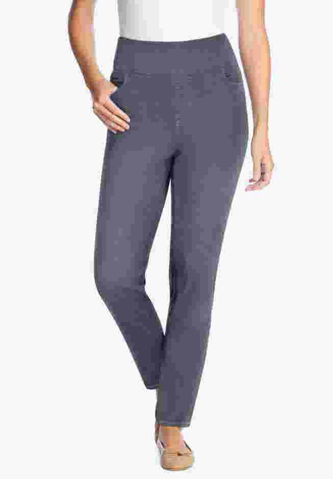 Flex-Fit Pull-On Slim-Leg Denim Jean image number 0