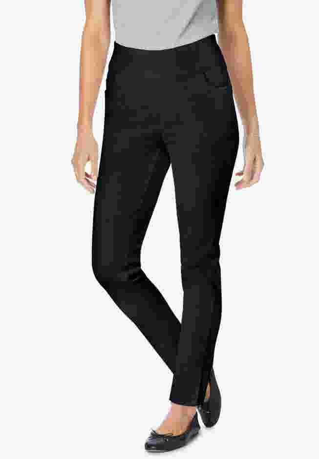 Womens Plus-Size Flex-Fit Slim-Leg Pull-On Gap-Free Stretch-Denim Jeans image number 0