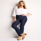 Flex-Fit Pull-On Bootcut Gap-Free Stretch Denim Jeans image number null