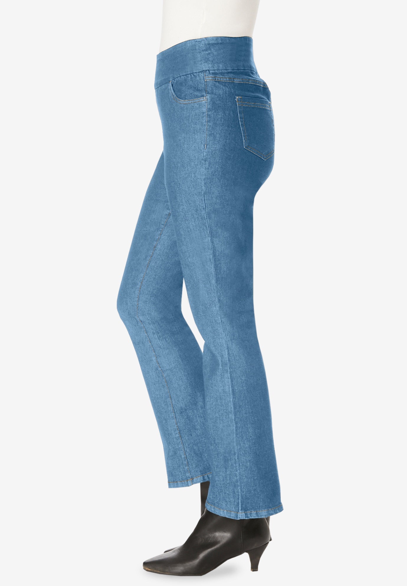 Flex-Fit Pull-On Bootcut Gap-Free Stretch Denim Jeans image number 2