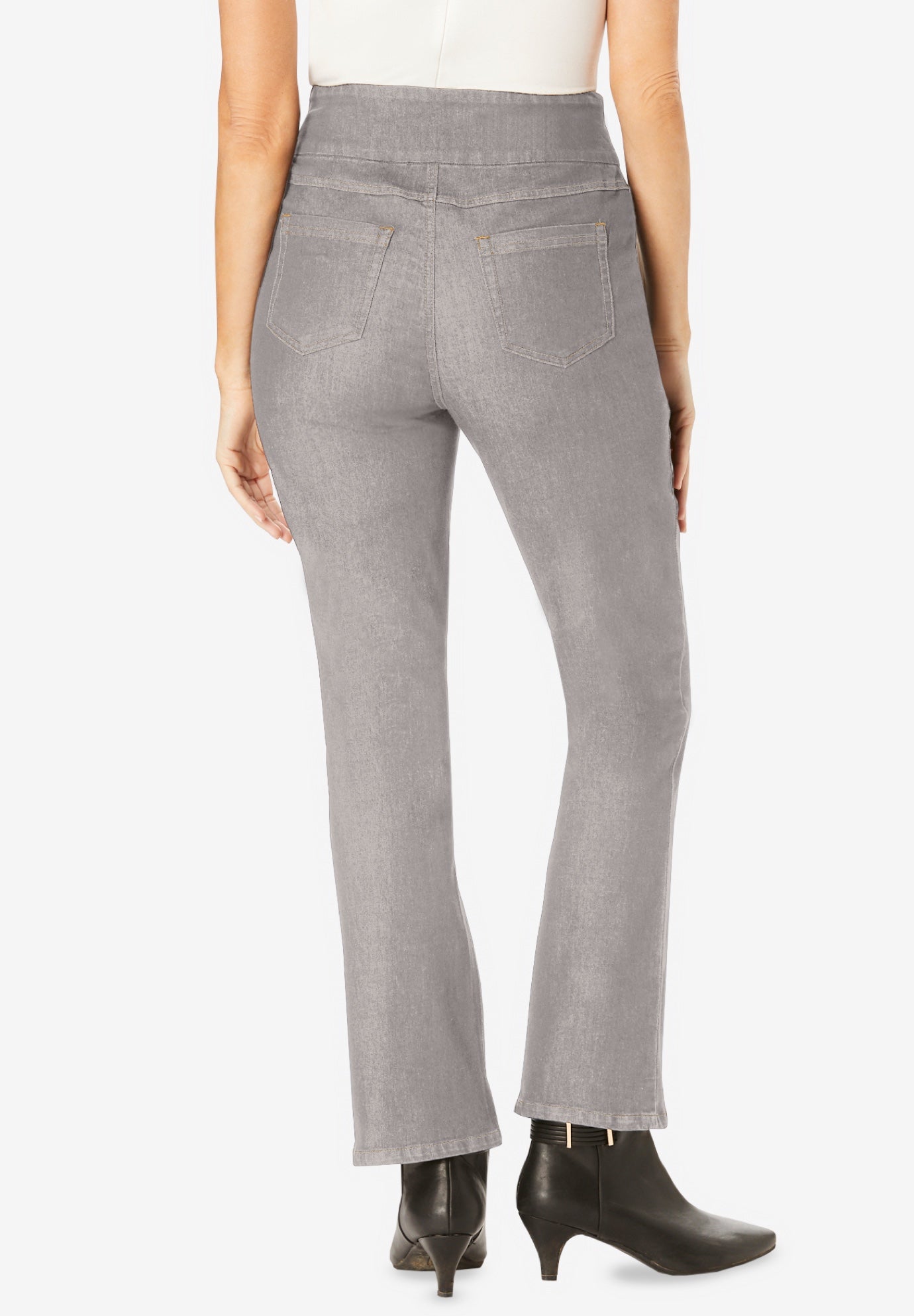 Flex-Fit Pull-On Bootcut Gap-Free Stretch Denim Jeans image number 1