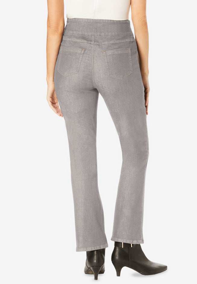 Flex-Fit Pull-On Bootcut Gap-Free Stretch Denim Jeans image number 1