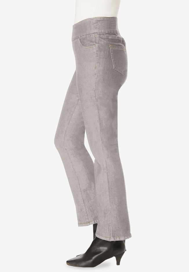 Flex-Fit Pull-On Bootcut Gap-Free Stretch Denim Jeans image number 2