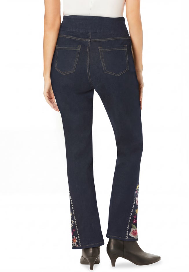 Flex-Fit Pull-On Bootcut Gap-Free Stretch Denim Jeans image number 1