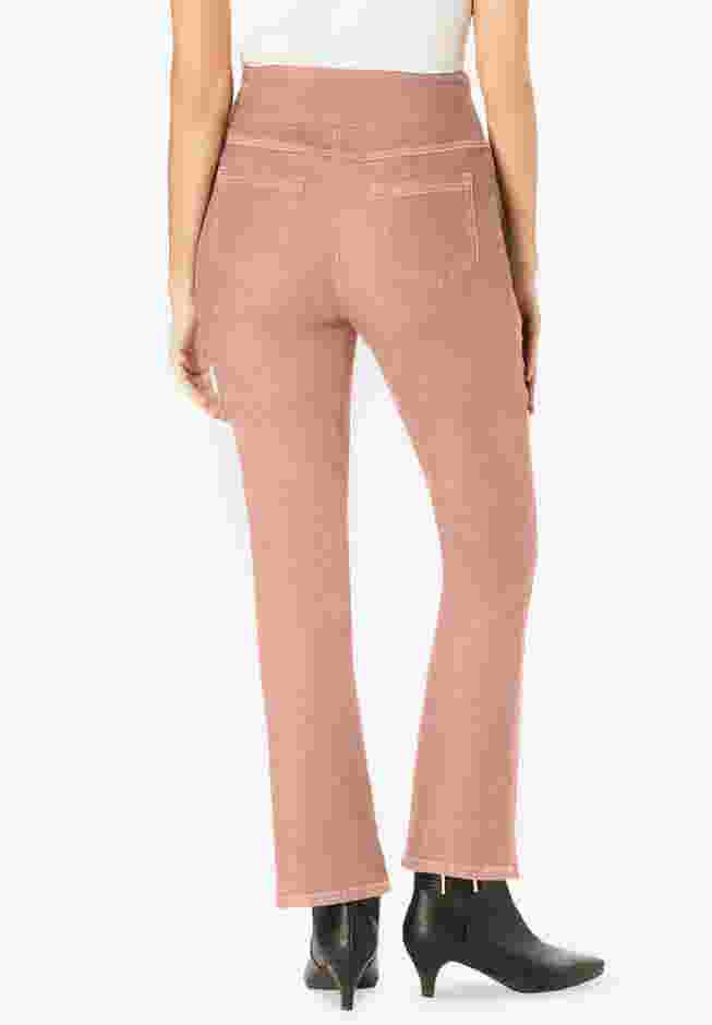 Womens Plus-Size Flex-Fit Pull-On Bootcut Gap-Free Stretch Denim Jeans image number 1