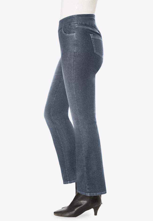 Flex-Fit Pull-On Bootcut Gap-Free Stretch Denim Jeans image number 2