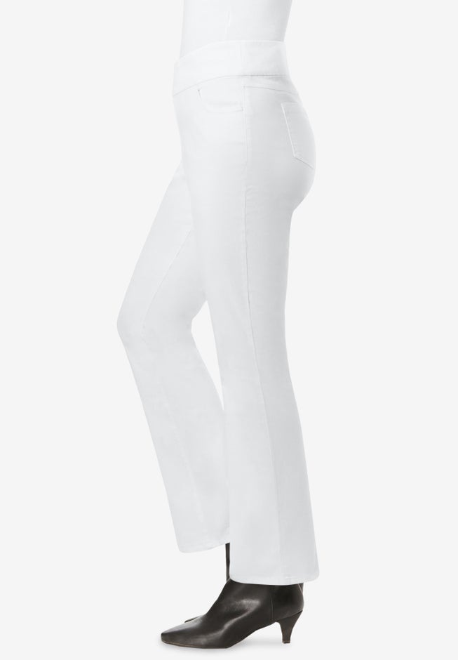 Flex-Fit Pull-On Bootcut Gap-Free Stretch Denim Jeans image number 2