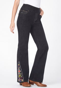 Flex-Fit Pull-On Bootcut Gap-Free Stretch Denim Jeans