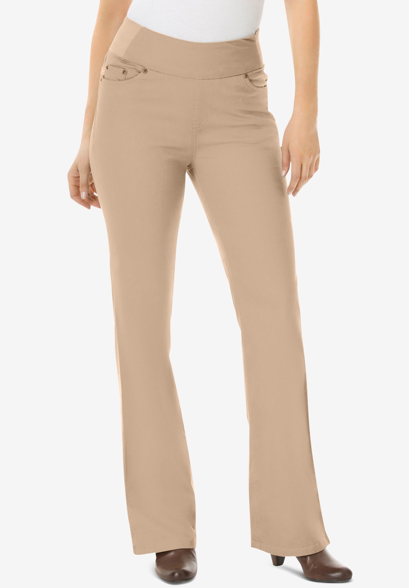 Flex-Fit Pull-On Bootcut Gap-Free Stretch Denim Jeans image number 0