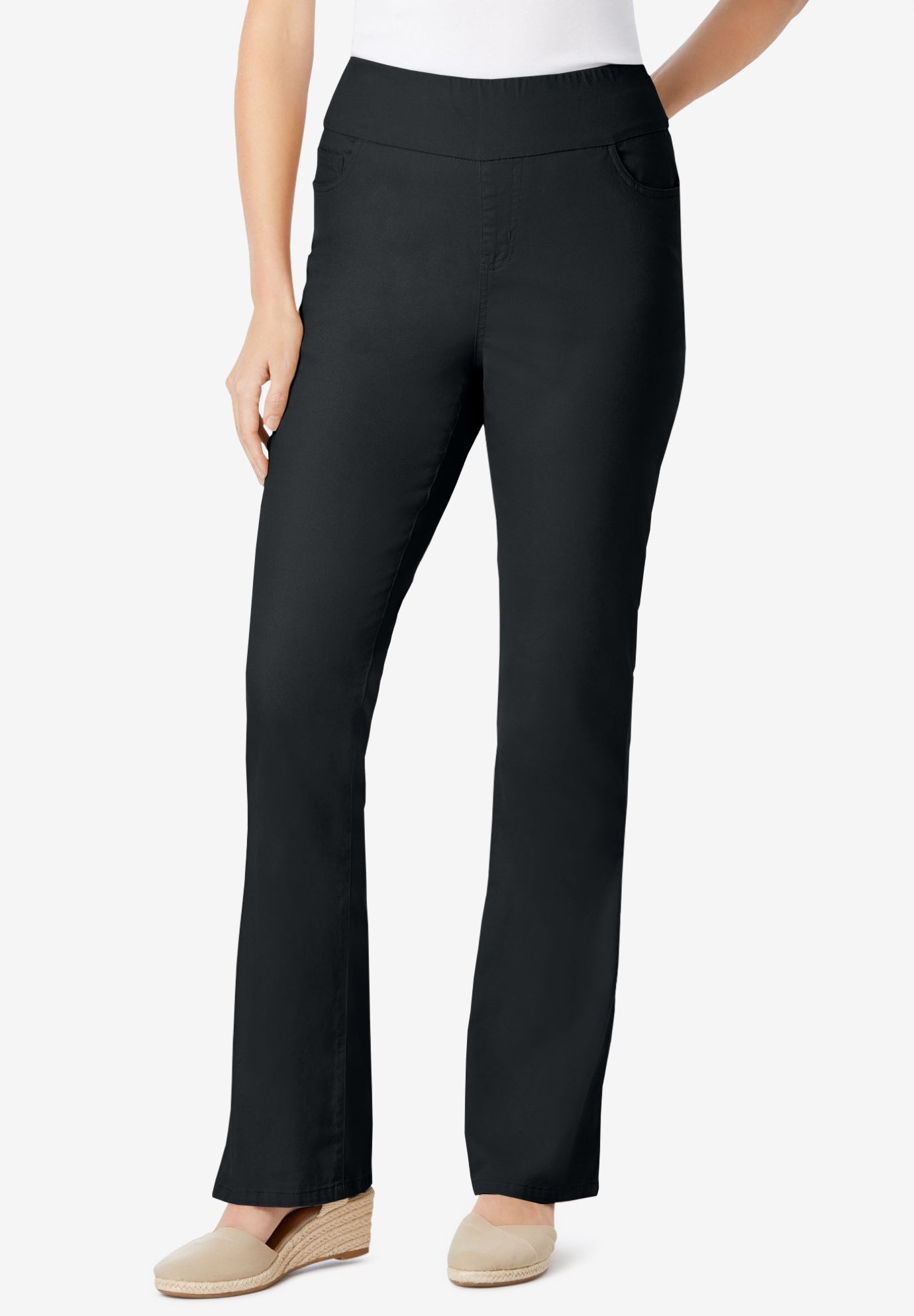 Flex-Fit Pull-On Bootcut Gap-Free Stretch Denim Jeans image number 0