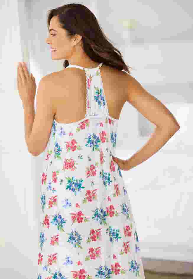 Breezy Eyelet Knit Long Nightgown image number 4