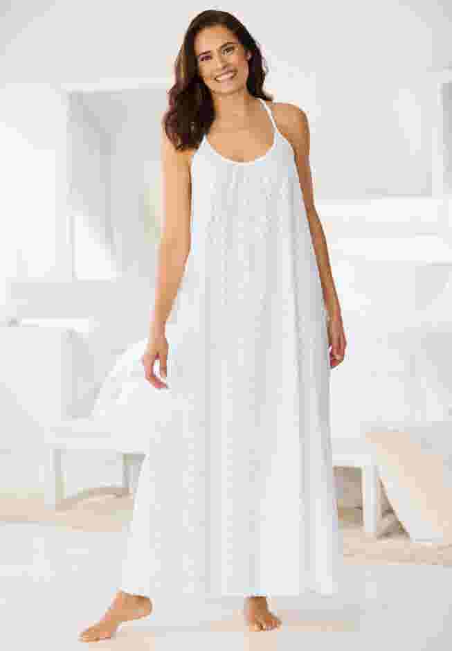 Breezy Eyelet Knit Long Nightgown image number 3
