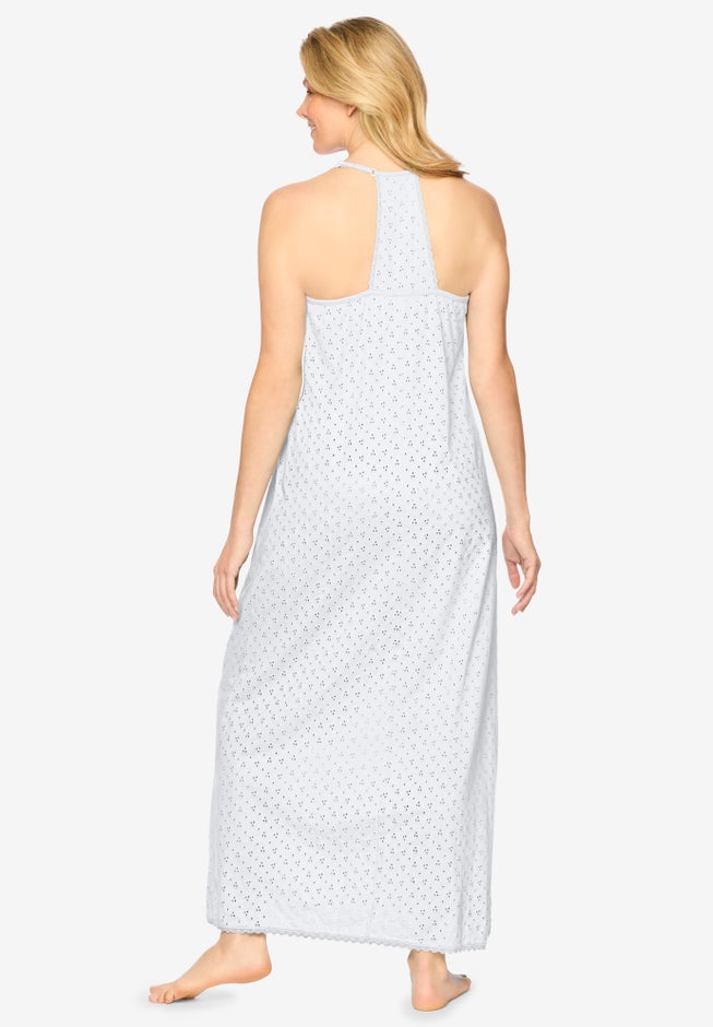 Breezy Eyelet Knit Long Nightgown image number 1