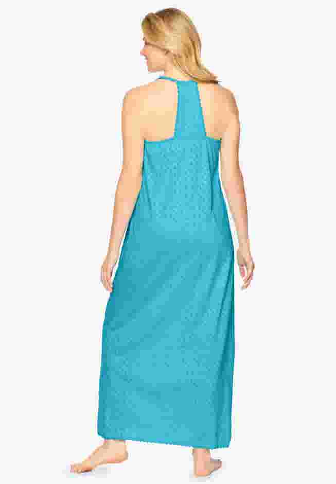 Breezy Eyelet Knit Long Nightgown image number 1