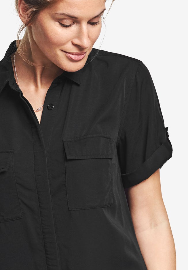 Button Front Linen Shirtdress image number 3