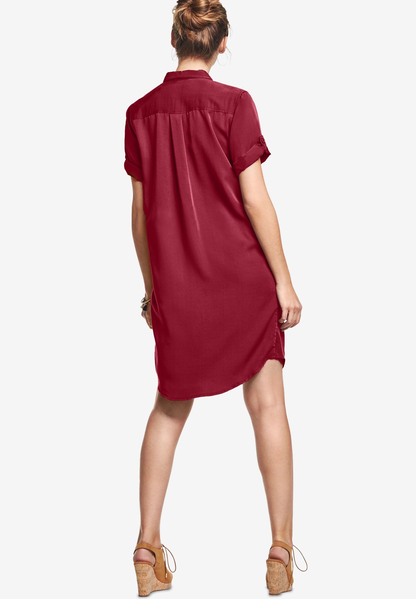 Button Front Linen Shirtdress image number 1