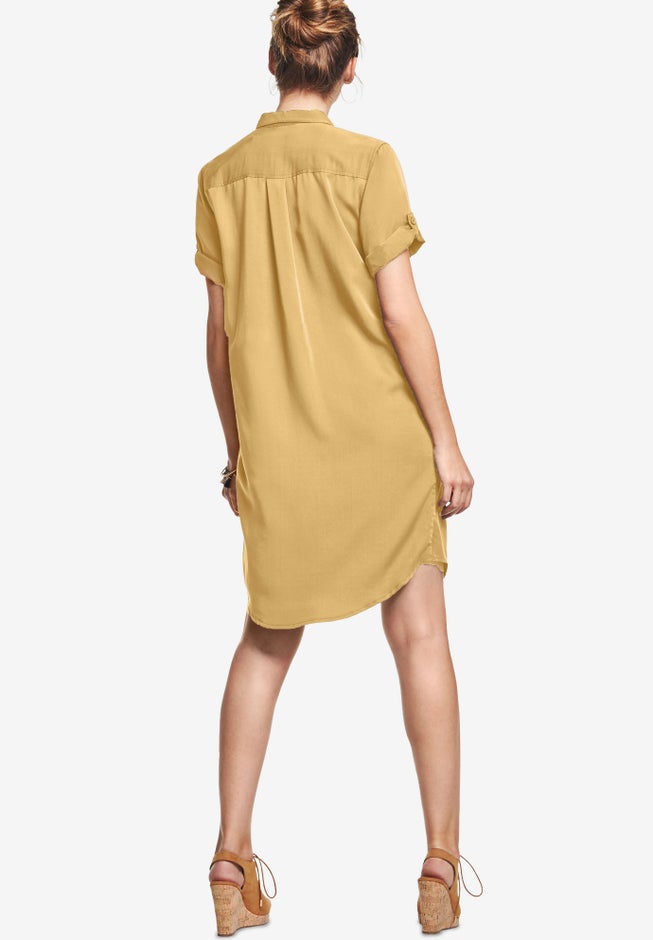 Button Front Linen Shirtdress image number 1