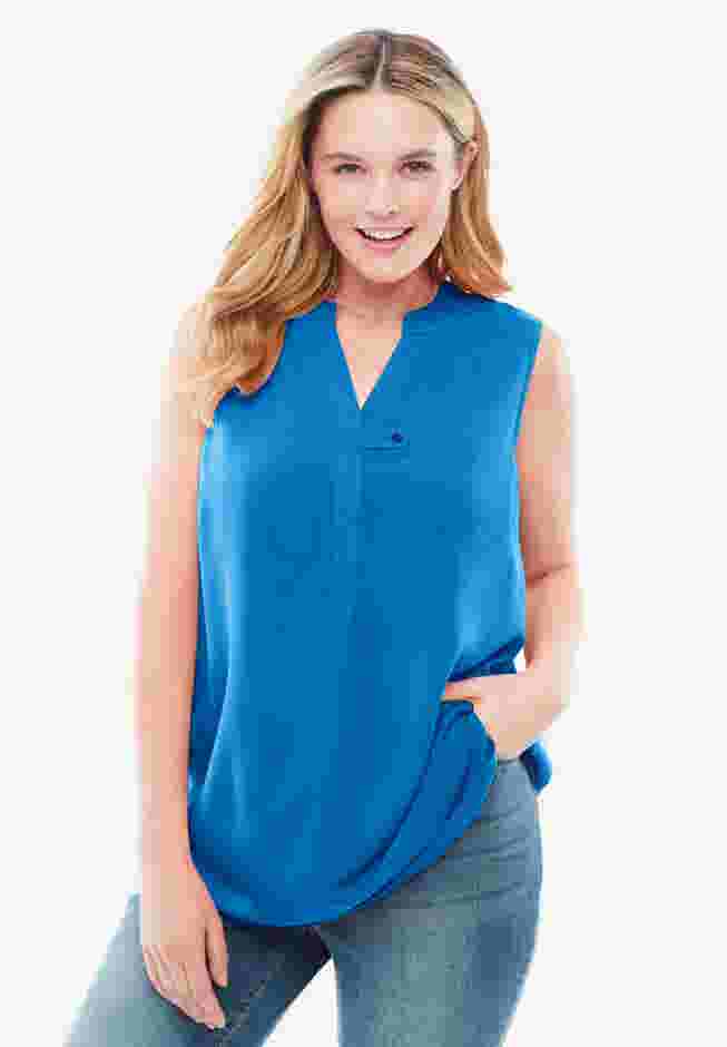 Sleeveless Tab-Front Tunic image number 0