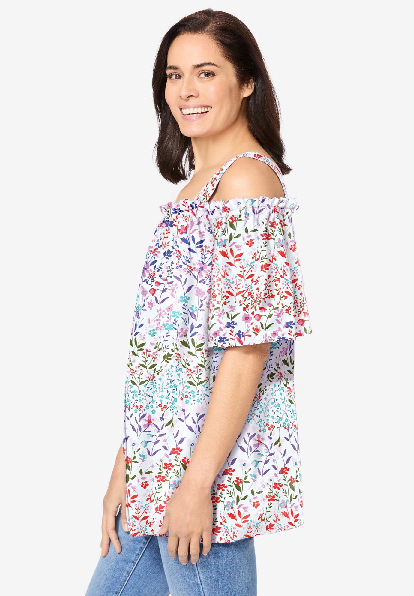 Printed Cold-Shoulder Blouse image number 2