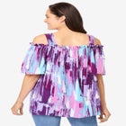 Printed Cold-Shoulder Blouse image number null