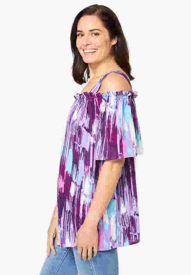 Printed Cold-Shoulder Blouse image number 2