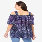 Printed Cold-Shoulder Blouse image number null