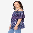 Printed Cold-Shoulder Blouse image number null