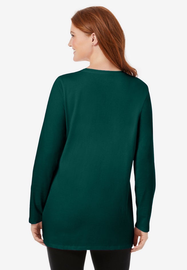 Perfect Long-Sleeve Crewneck Tunic image number 1