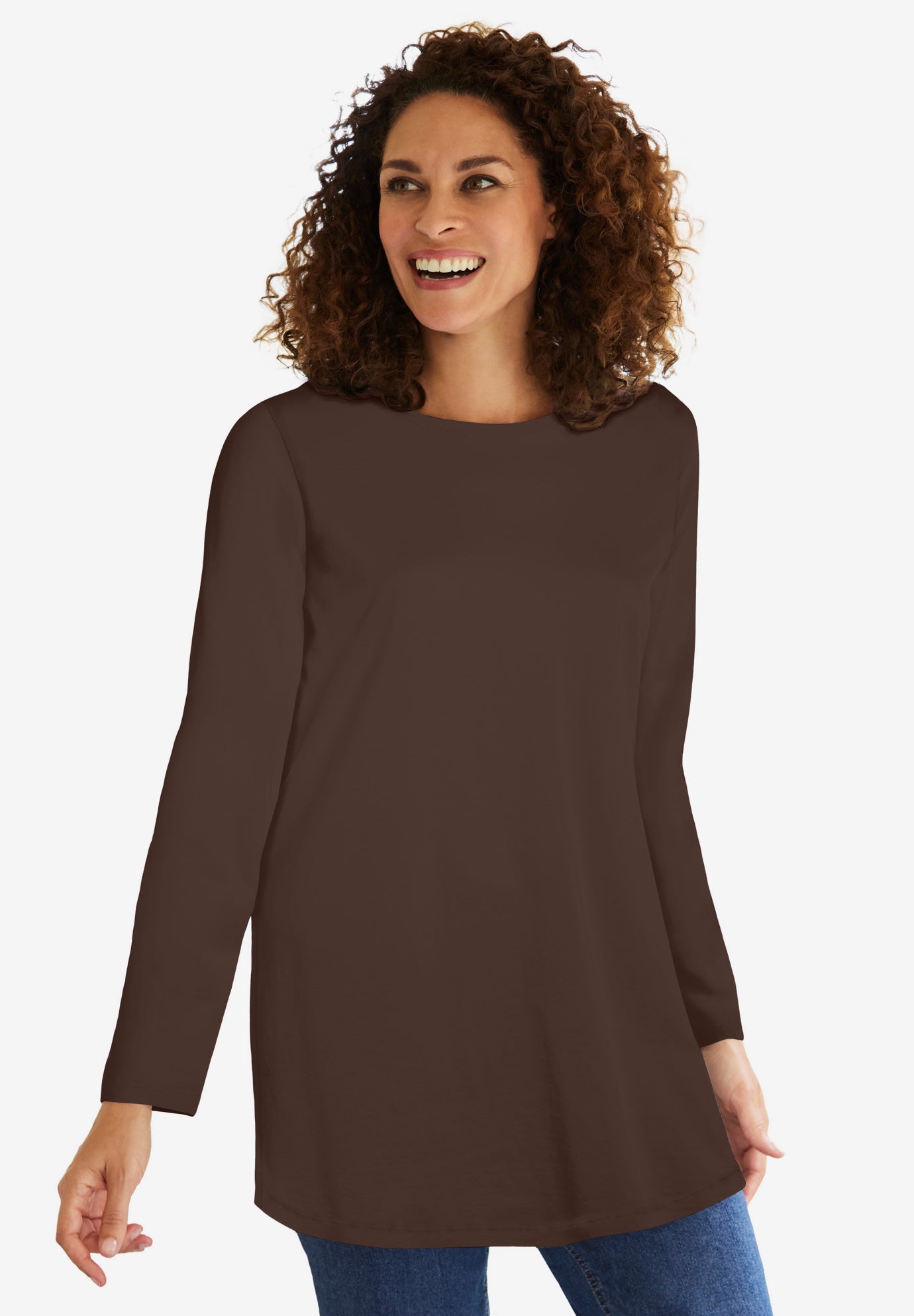 Perfect Long-Sleeve Crewneck Tunic image number 0
