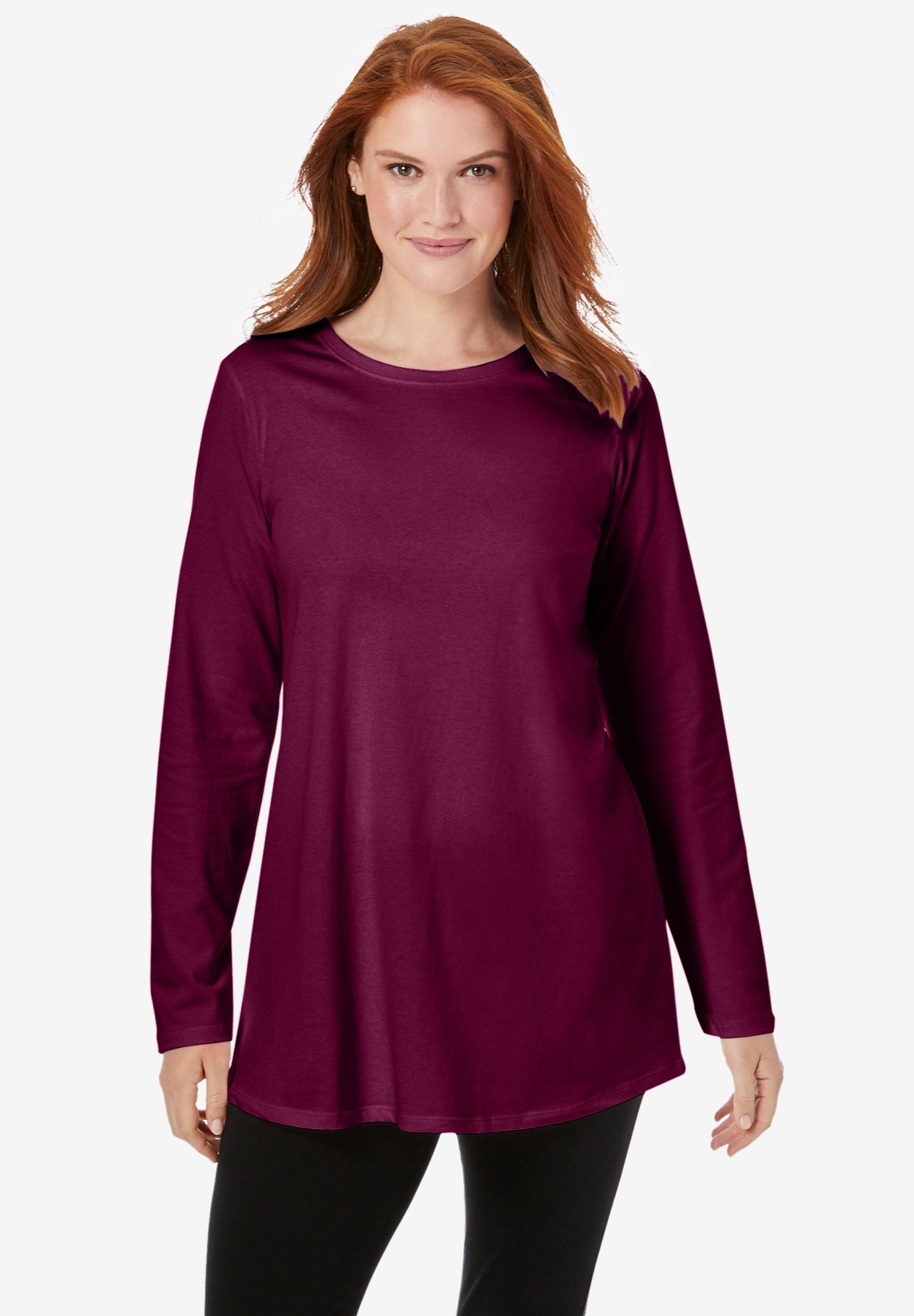 Perfect Long-Sleeve Crewneck Tunic image number 0