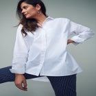 Wrinkle-Free Stretch Cotton Oversized Shirt image number null