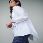 Wrinkle-Free Stretch Cotton Oversized Shirt image number null
